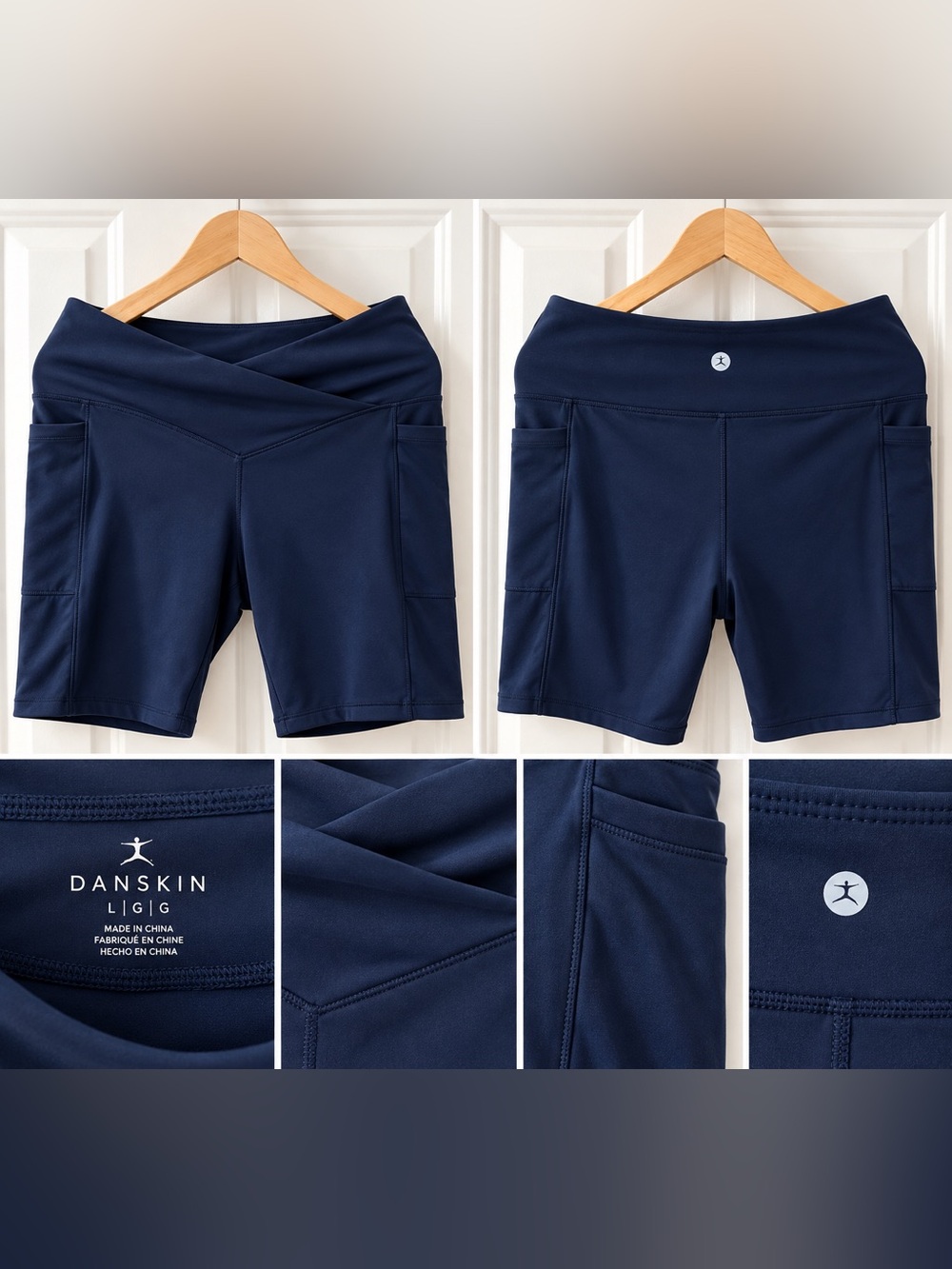 Danskin Navy Blue High-Waisted Athletic Shorts – Size L